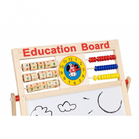 Tabla educationala din lemn cu doua fete si accesorii Ecotoys MB552 [3]