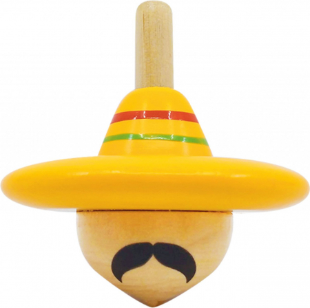 Jucarii din lemn - Titirez din lemn, model mexican