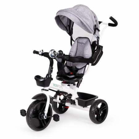 La plimbare - Tricicleta cu sezut reversibil Ecotoys JM-322 - Gri