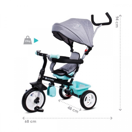 Tricicleta cu sezut reversibil Sun Baby 017 Fresh 360 - Turquoise Grey [13]
