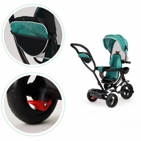 La plimbare - Tricicleta cu sezut rotativ Ecotoys JM-066-9 - Verde