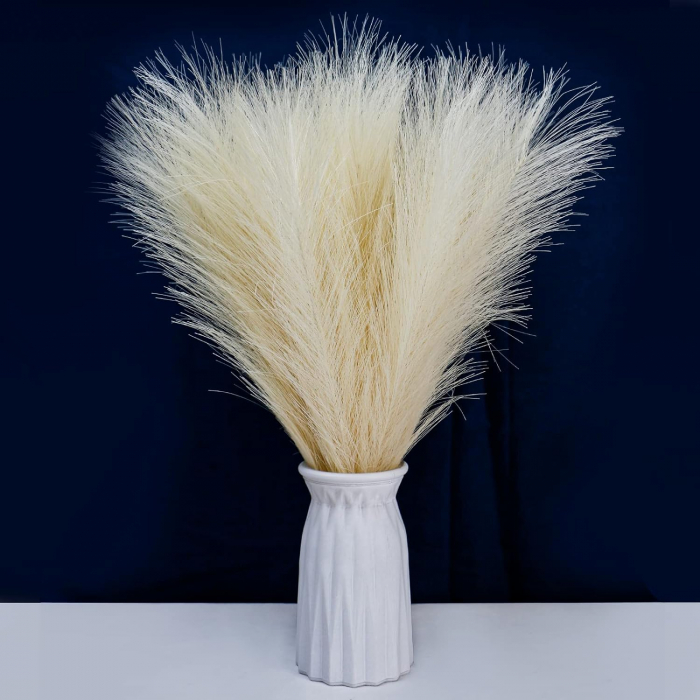 iarbă de pampas decorativă alb, pampas sintetic interior, decor pampas alb mătase premium, flori pampas artificiale 43.5 cm, iarbă de pampas decor modern, set pampas decor interior, fire de pampas bej, iarbă pampas design interior, pampas decor pentru amenajări, decor floral pampas premium [6]