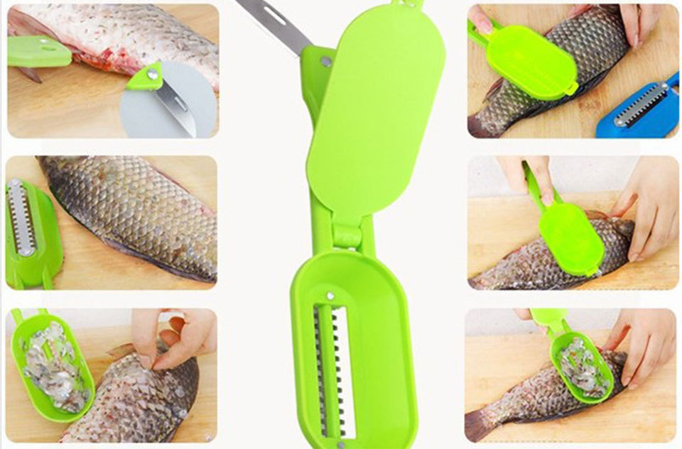 Aparat 2in 1 pentru Indeparat si Curatat Solzii de Peste, Verde, CBD CORAL BEST DEALS Verde [5]