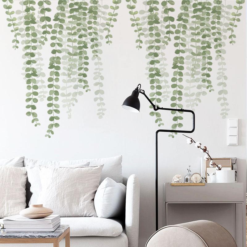Autocolant Decorativ pentru Multiple Suprafete, Frunze de Plante Cataratoare si Liane, 55 x 45 cm Verde 45 cm [4]