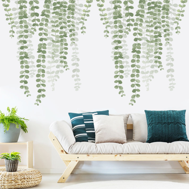 Autocolant Decorativ pentru Multiple Suprafete, Frunze de Plante Cataratoare si Liane, 55 x 45 cm Verde 45 cm [3]