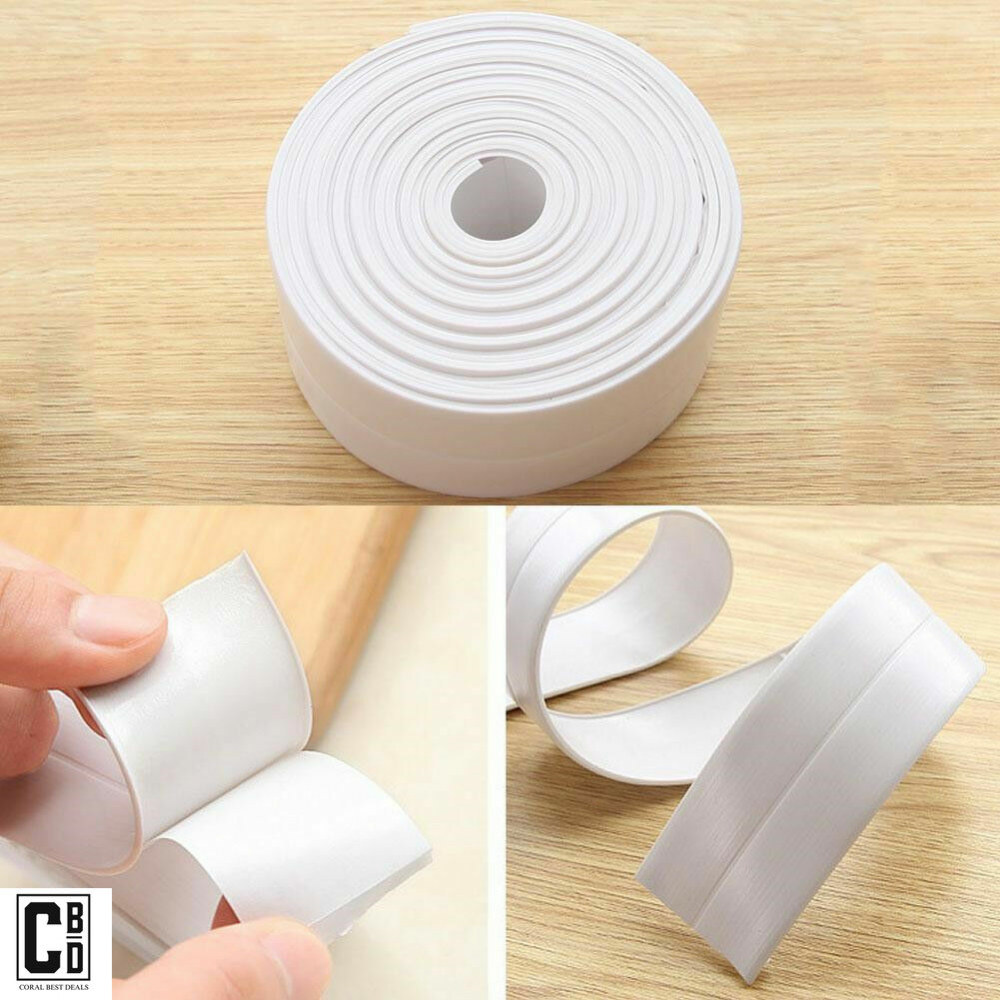 Banda Adeziva Antistropi pentru Izolare si Etansare Chiuveta, Plita, Cada si Cabina de Dus, 3.2m x 3.8cm, Premium Universal, Gri, CBD CORAL BEST DEALS 180 g [3]