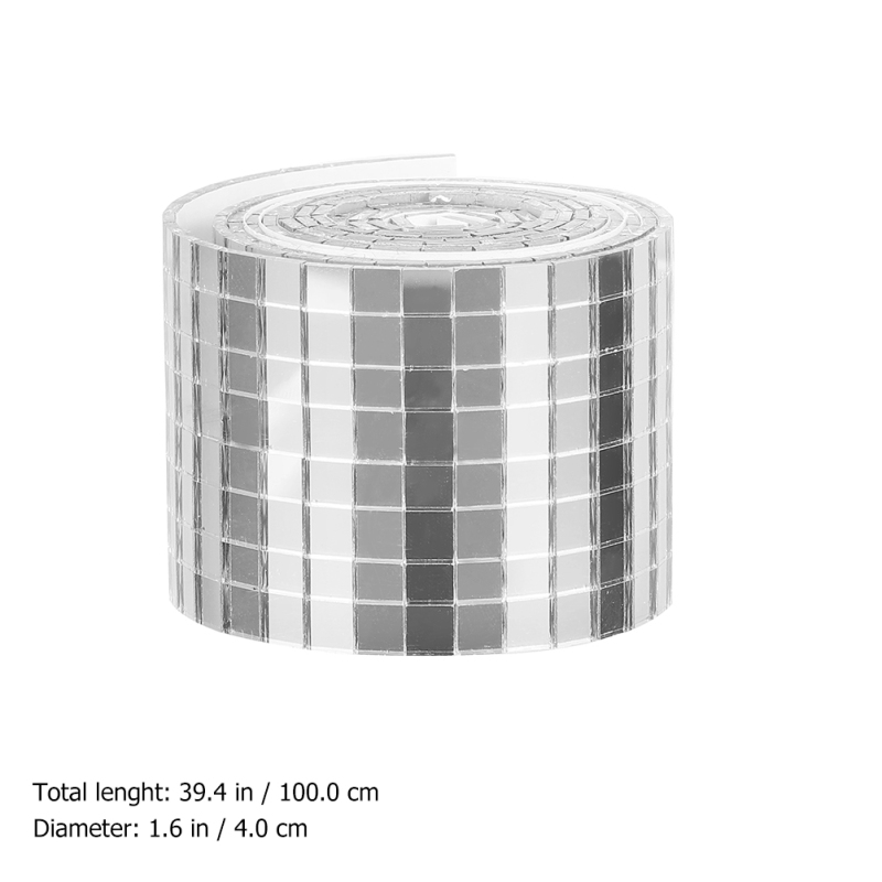 Banda Adeziva din Oglinda, Dimensiune 4 x 100 cm, pentru Home Design si Decor Obiecte, 1024 Bucati, Culoare Argintiu, CBD CORAL BEST DEALS 100 g [2]