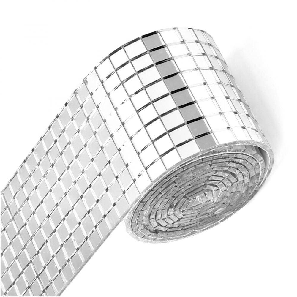 Banda Adeziva din Oglinda, Dimensiune 4 x 100 cm, pentru Home Design si Decor Obiecte, 1024 Bucati, Culoare Argintiu, CBD CORAL BEST DEALS 100 g [5]