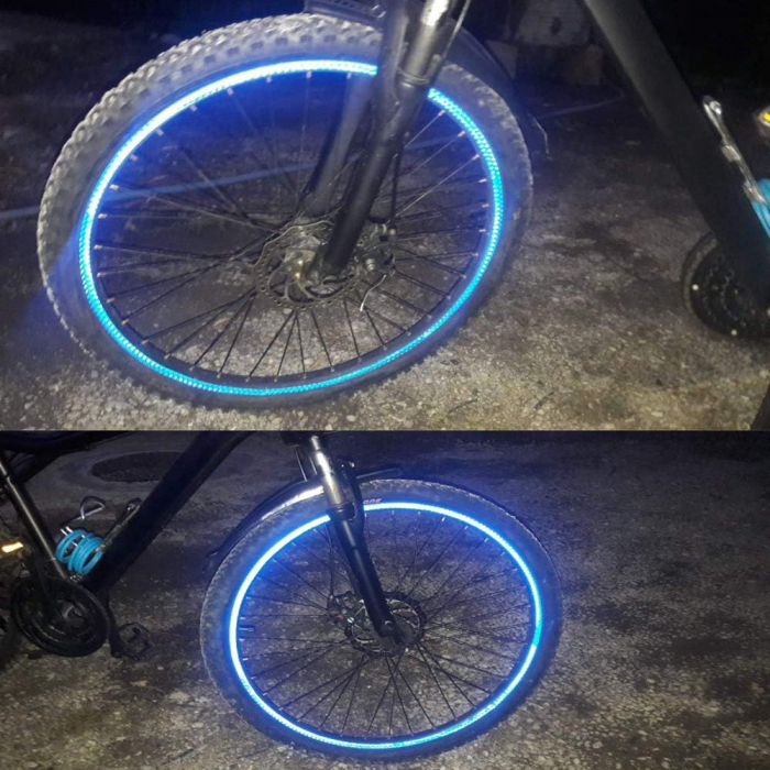 Banda Autoadeziva Fosforescenta Albastru pentru Tuning Masina, Motocicleta, pentru Decorare Bicicleta si Trotineta, pentru Semnalizare si Vizibilitate Sporita in Trafic, Adeziv Puternic si Rezistent,  [3]