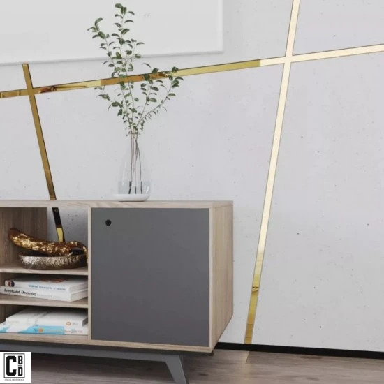 Bandă Gold lucioasă pentru mobilier și decor interior, autoadezivă, 2 cm x 5 m [15]