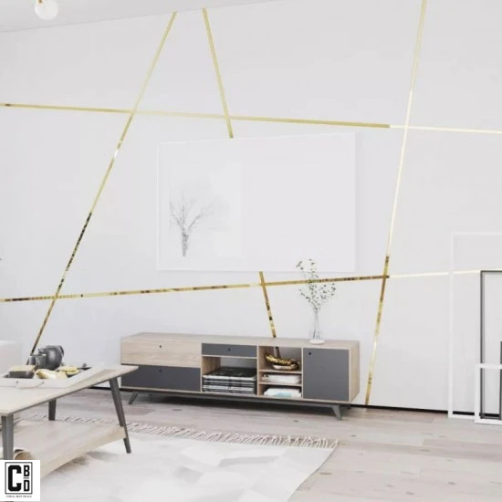 Bandă Gold lucioasă pentru mobilier și decor interior, autoadezivă, 2 cm x 5 m [16]