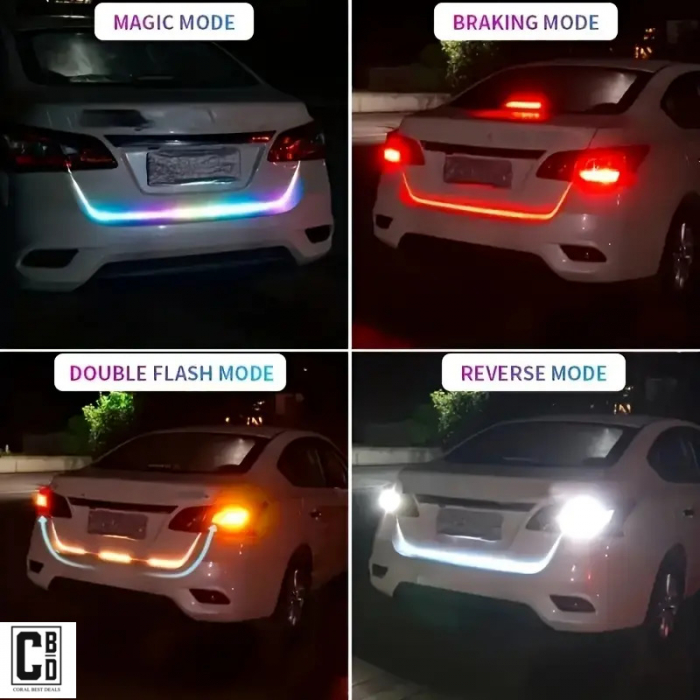 Banda LED Auto Activa 5 in 1 pentru Portbagaj: Semnalizare Dinamica, Stop, Avarie, Marsarier si Pozitie - 120 cm, CBD CORAL BEST DEALS [10]