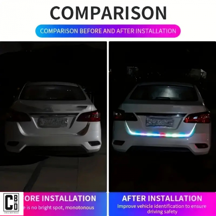 Banda LED Auto Activa 5 in 1 pentru Portbagaj: Semnalizare Dinamica, Stop, Avarie, Marsarier si Pozitie - 120 cm, CBD CORAL BEST DEALS [8]