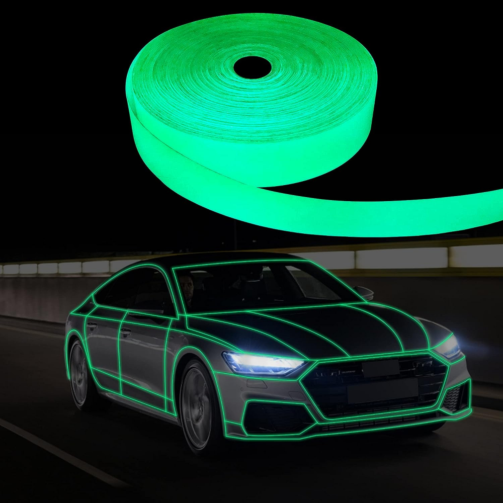 Banda luminoasa fluorescenta autoadeziva care straluceste in intuneric, pentru Decorarea Casei, Bicicletelor, Masinilor 2cm x 3m, Verde, CBD CORAL BEST DEALS 100 g [2]