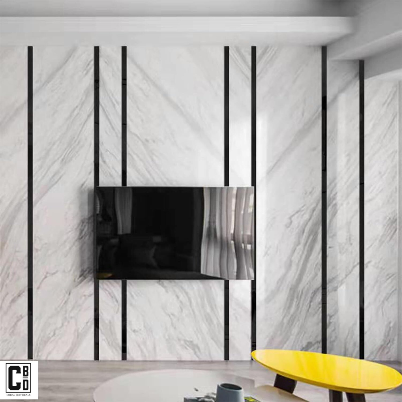 Bandă neagră pentru contur decorativ, autoadezivă, efect oglindă, 2 cm x 5 m [11]