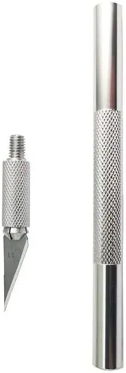 Bisturiu tip CUTTER pentru Diverse Activitati, Cutter Metalic de Precizie cu 5 Lame de Rezerva, Argintiu, CBD CORAL BEST DEALS [8]
