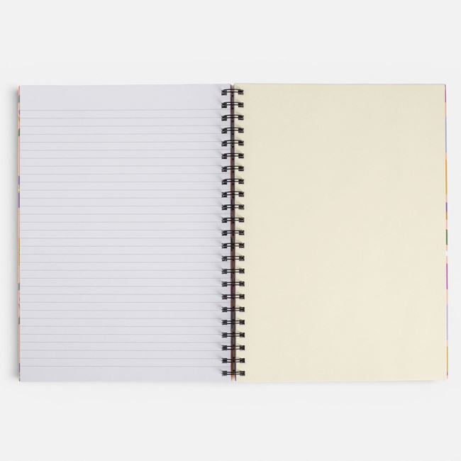 Caiet A4 Matematică cu Spirală Copertă cu Model Flori & 2 Materii – 64 File [2]