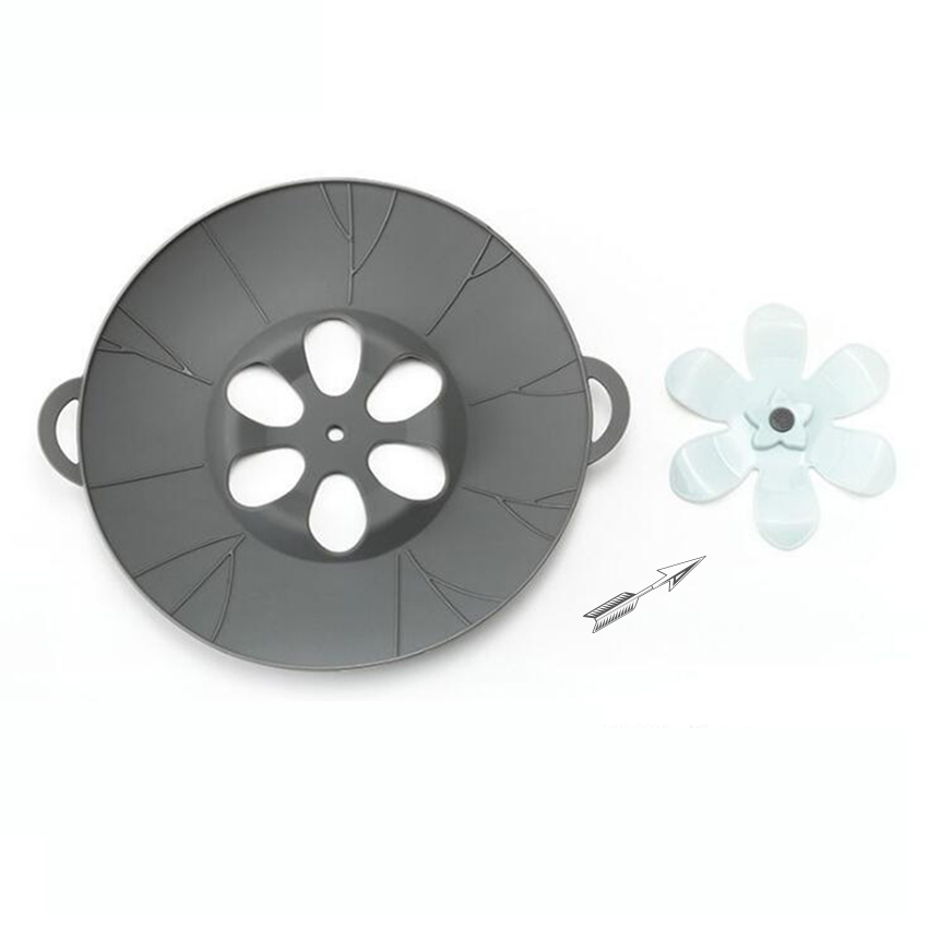 Capac Inteligent pentru Oale cu Sistem Antiscugere, 26cm din Silicon, Gri, CBD CORAL BST DEALS 26 cm [2]