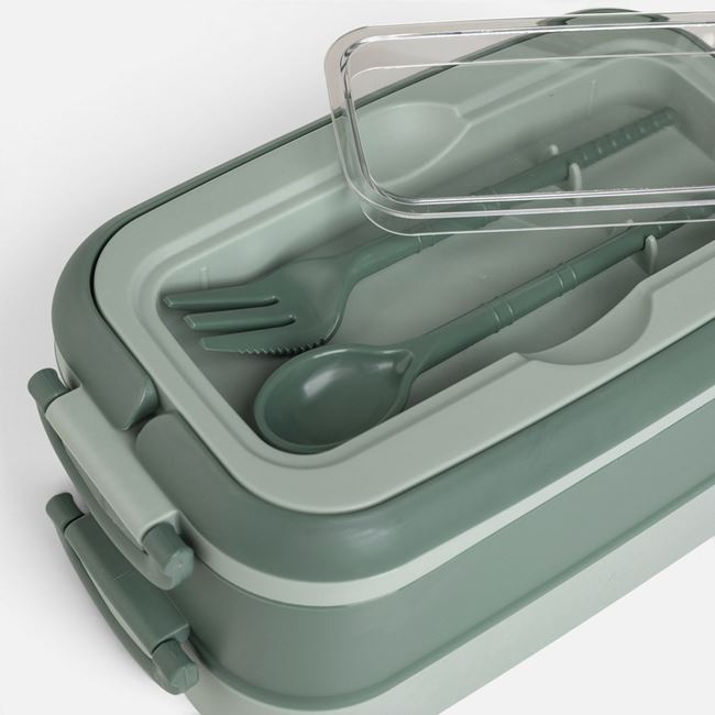 Caserolă Bento Verde 2 Niveluri, 2x900 ml [4]