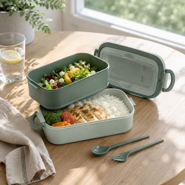 Caserolă Bento Verde 2 Niveluri, 2x900 ml [2]