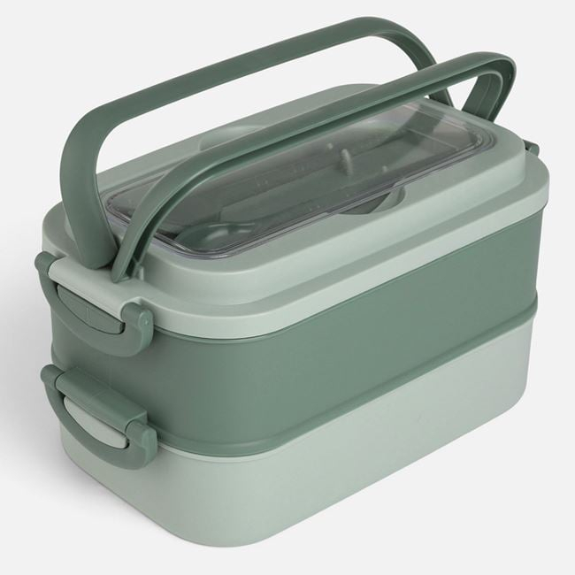Caserolă Bento Verde 2 Niveluri, 2x900 ml [3]