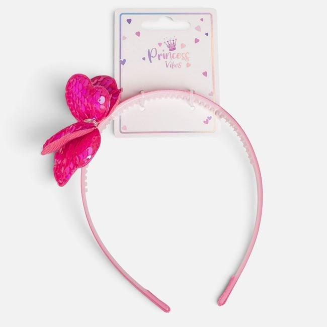 Coroniță de păr fucsia cu fluture și paiete pentru copii [4]