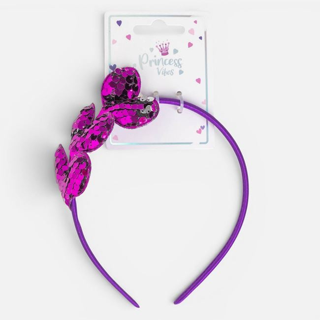 Coroniță de păr mov fucsia cu inimi și paiete pentru copii [4]
