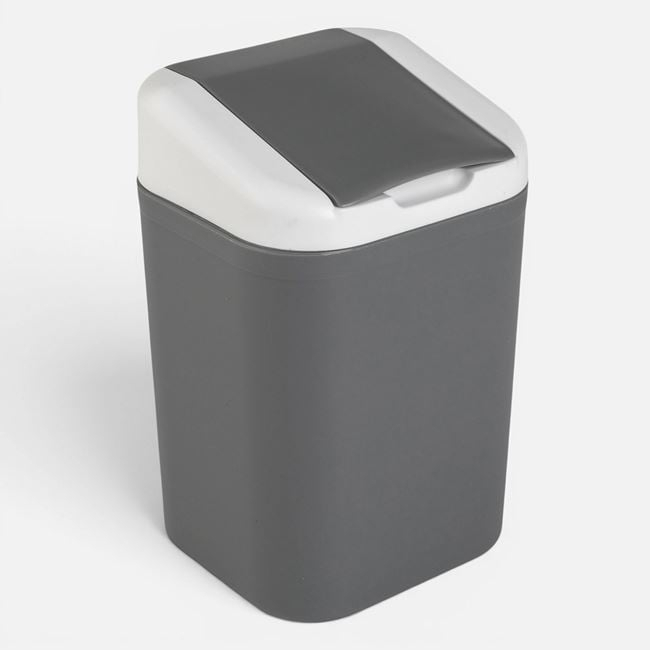 Coș de Gunoi pentru Birou, Gri-Alb, 1,5 L, 11,5x11x18 cm [2]