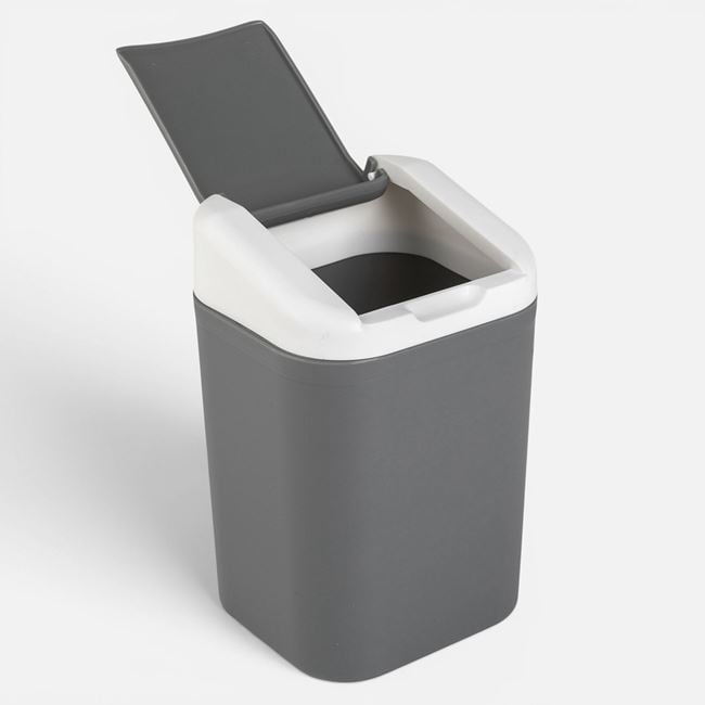 Coș de Gunoi pentru Birou, Gri-Alb, 1,5 L, 11,5x11x18 cm [3]