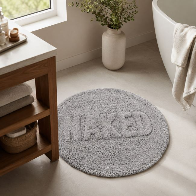 Covoraș Baie Gri din Bumbac „Naked” Ø60 cm [3]