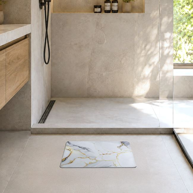 Covoraș baie Marble gri cu detalii aurii 60 x 40 cm [2]