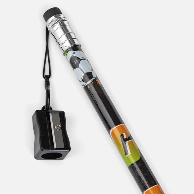 Creion Fancy Gigant Negru cu Minge de Fotbal, 38 cm, cu Ascuțitoare [4]