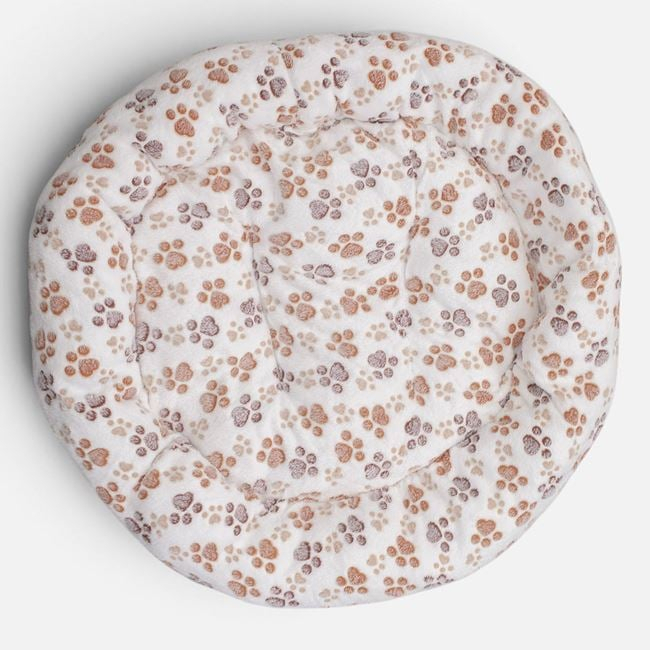 Culcuș Rotund Gri cu Model Oase pentru Câini Ø80x13cm [2]