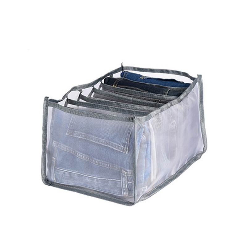 Cutie cu Plasa Textila, Corp cu 7 Compartimente si Lungime 36cm x latime 14cm x Inaltime 12cm, pentru Organizat Lenjerie de, Gri, CBD CORAL BEST DEALS Gri 36 cm [1]