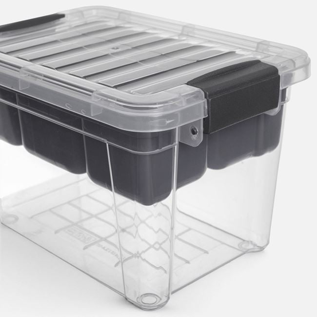 Cutie organizator transparent gri cu raft 2,25 L [4]