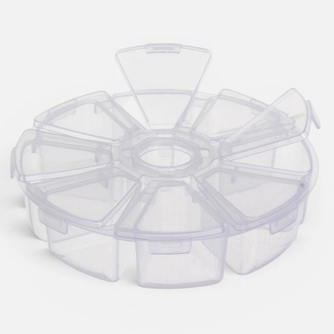 Cutie rotundă transparentă cu 8 compartimente diametru 10,2 cm [3]