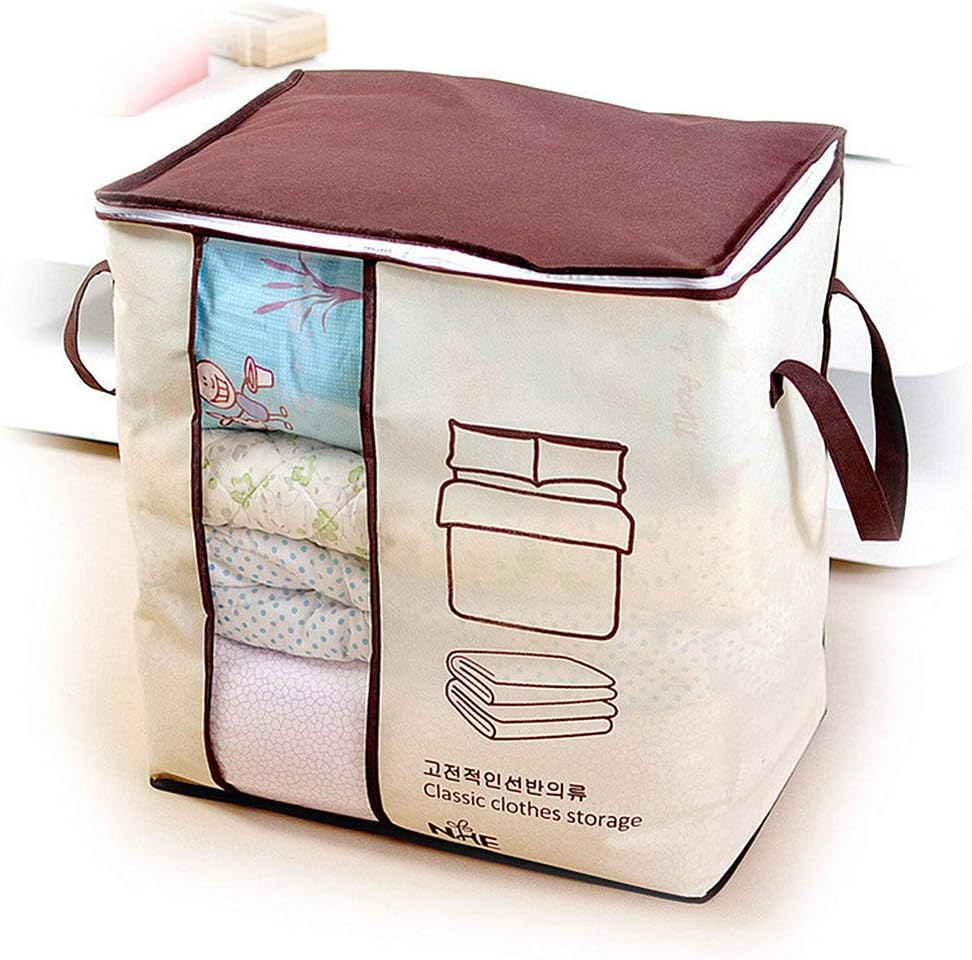 Cutie Textila, pentru Depozitarea si Transportul Hainelor si a Materialelor Textile cu Maner, 46 x 47 x 30 cm, CBD CORAL BEST DEALS Maro 47 cm [7]