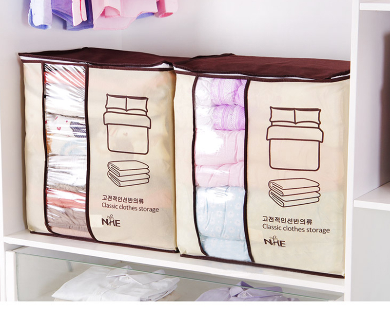 Cutie Textila, pentru Depozitarea si Transportul Hainelor si a Materialelor Textile cu Maner, 46 x 47 x 30 cm, CBD CORAL BEST DEALS Maro 47 cm [2]