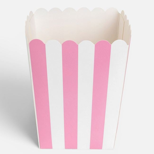 Cutii din Carton Roz cu Dungi pentru Gustari 8,5x8,5x11,6cm – 10buc [4]