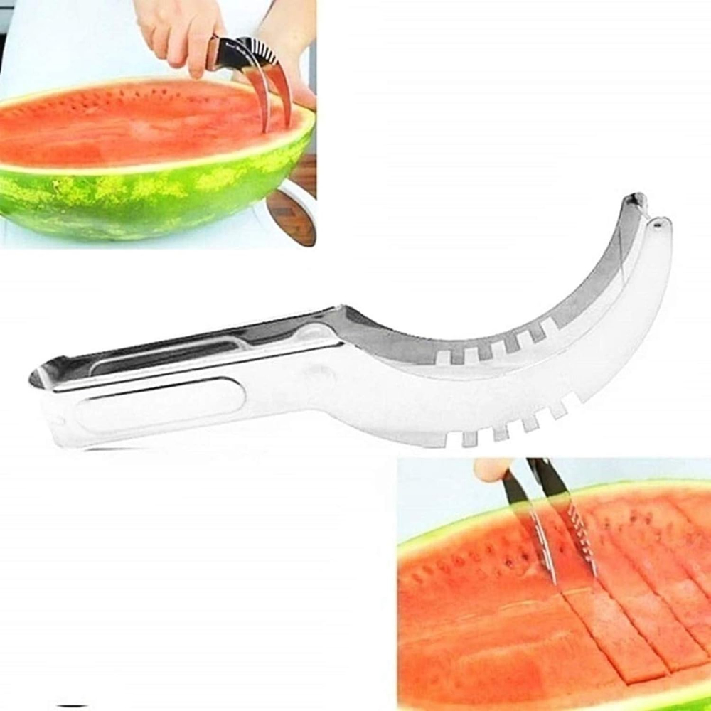 Cutit Feliator 2in1 cu Functie de Cleste, pentru Taiat si Servit Pepene Rosu si Galben, Inox, 22 cm, Premium, CBD CORAL BEST DEALS [3]