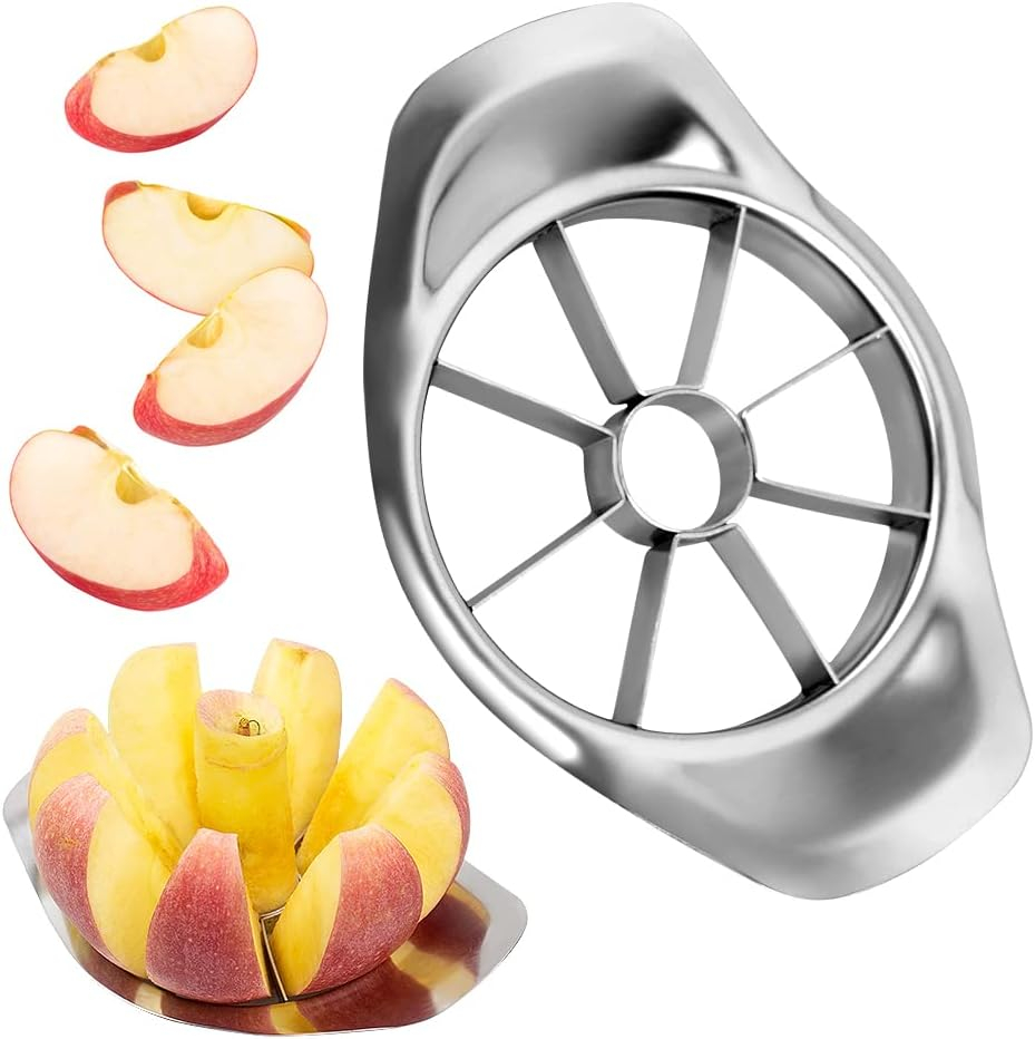 Cutit Feliator Fructe in 8 Felii Egale, pentru Taiat Mere si Pere, din Inox, Premium, Argintiu, Universal, CBD CORAL BEST DEALS [12]