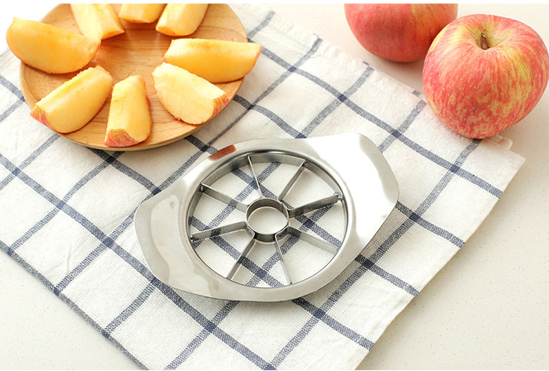 Cutit Feliator Fructe in 8 Felii Egale, pentru Taiat Mere si Pere, din Inox, Premium, Argintiu, Universal, CBD CORAL BEST DEALS [4]