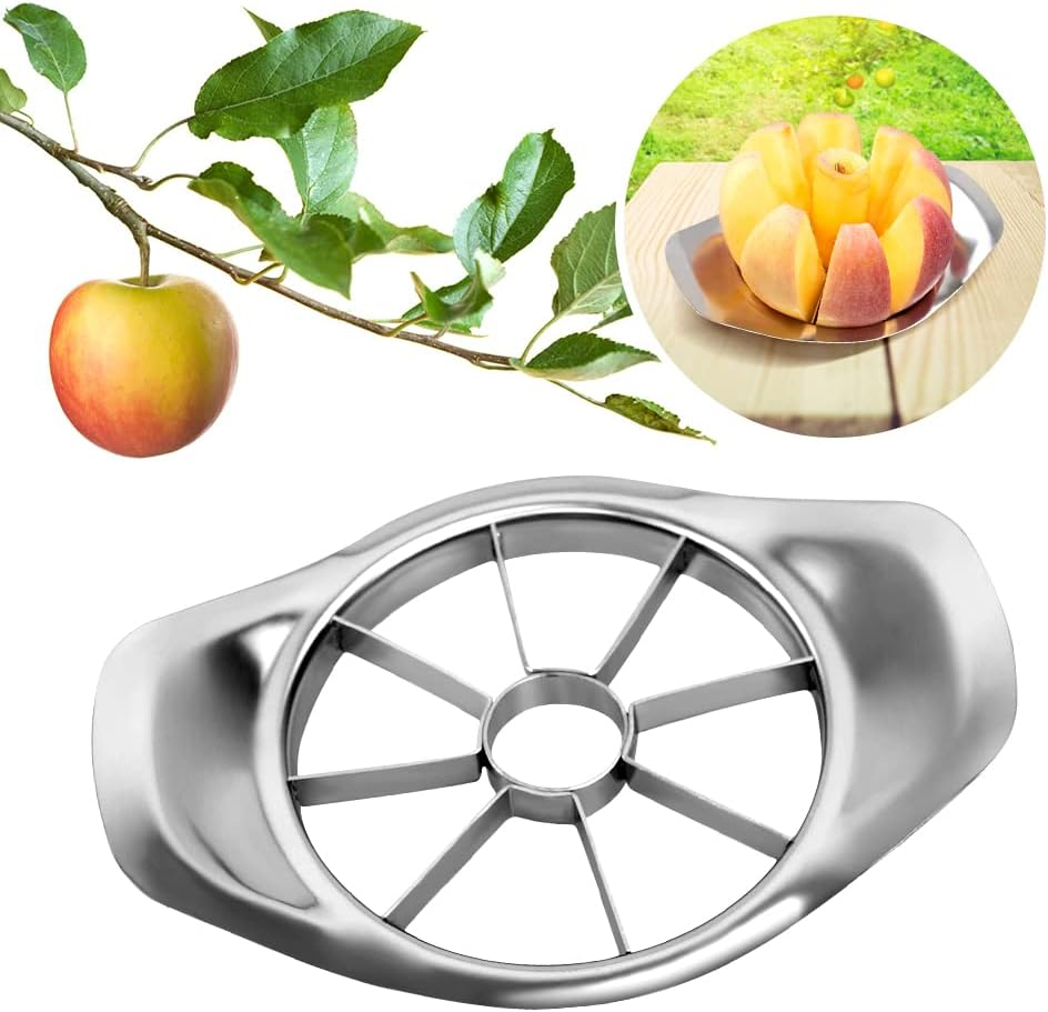 Cutit Feliator Fructe in 8 Felii Egale, pentru Taiat Mere si Pere, din Inox, Premium, Argintiu, Universal, CBD CORAL BEST DEALS [11]
