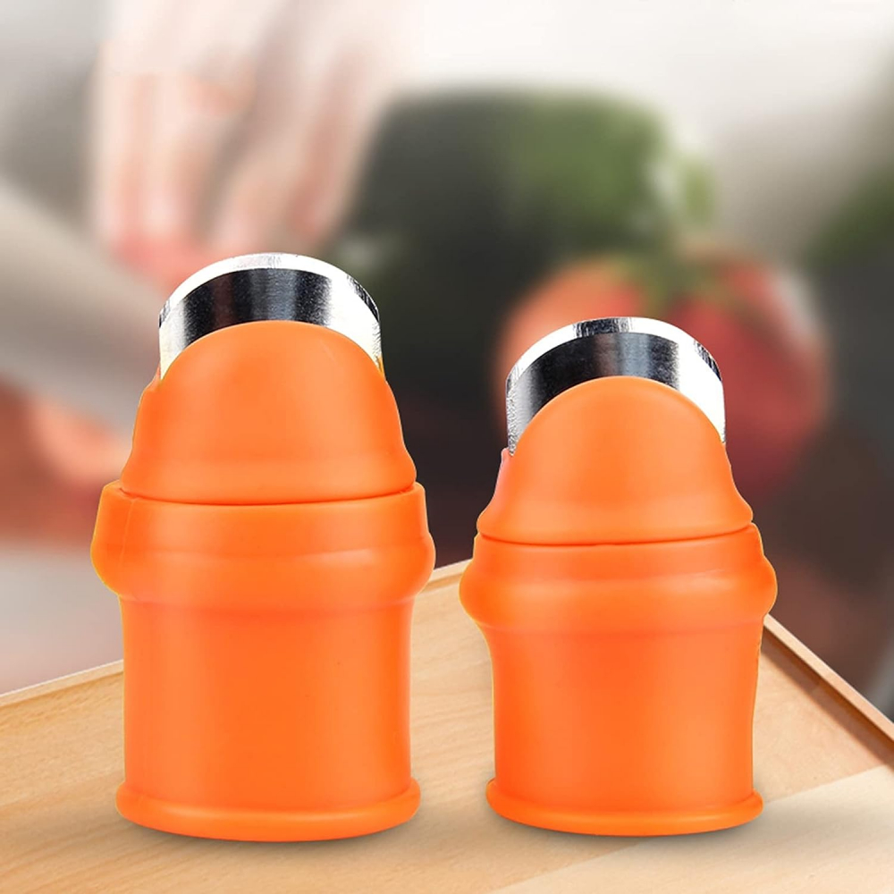 Degetar cu Lama pentru Gradinarit pentru Taiat si Curatat Legume si Fructe, cu 5 Protectii pentru Deget, Femei, CBD CORAL BEST DEALS Portocaliu [11]