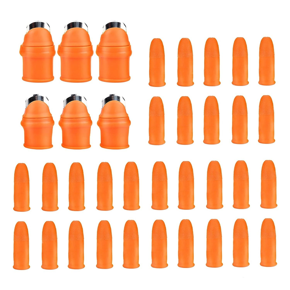 Degetar cu Lama pentru Gradinarit pentru Taiat si Curatat Legume si Fructe, cu 5 Protectii pentru Deget, Femei, CBD CORAL BEST DEALS Portocaliu [12]
