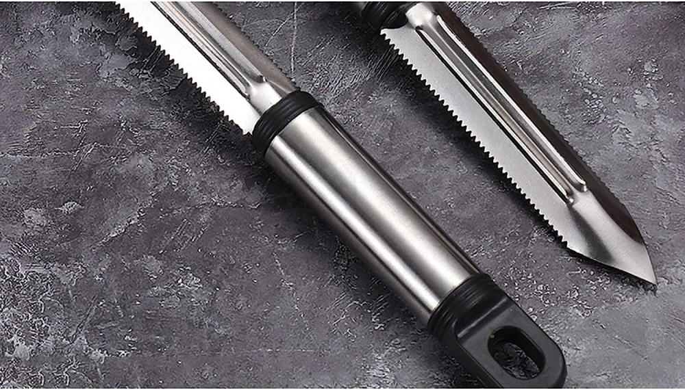 Dispozitiv Peeler, Profesional pentru Taiat, Decojit si Curatat Legume, cu 3 Frunctii, Multifunctional, Argintiu, CBD CORAL BEST DEALS Argintiu [5]