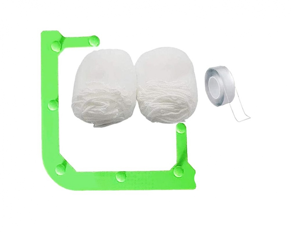 Dispozitiv pentru Spalare Alimente si Scurgere Resturi Alimentare cu Prindere adeziva pe Chiuveta, Banda Adeziva si 100 de Saci Inclusi, Verde, CBD CORAL BEST DEALS Verde 0 mm [1]