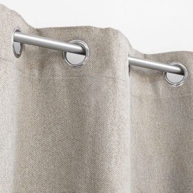 Draperie bej cu model și inele metalice 140 x 260 cm [2]