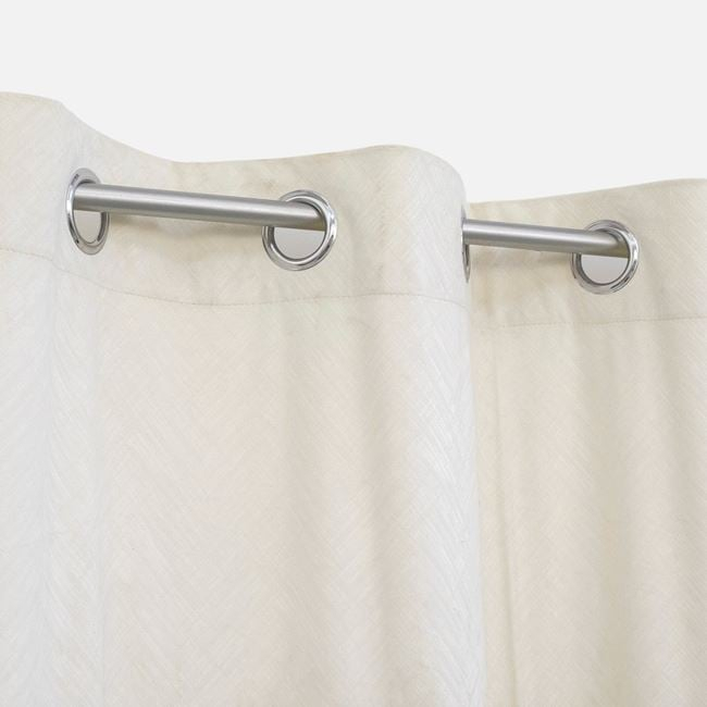 Draperie Ecru cu Relief și Inele Metalice 140 x 260 cm [2]