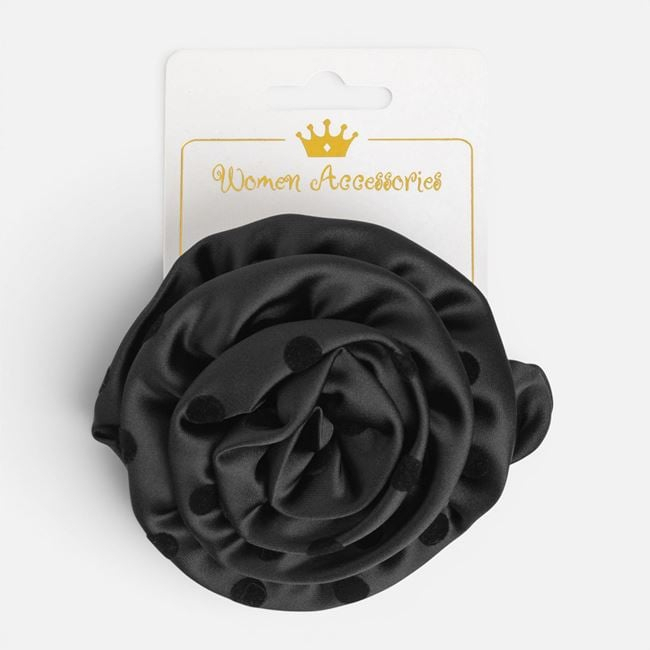 Elastic Păr Negru cu Floare pentru Femei [3]